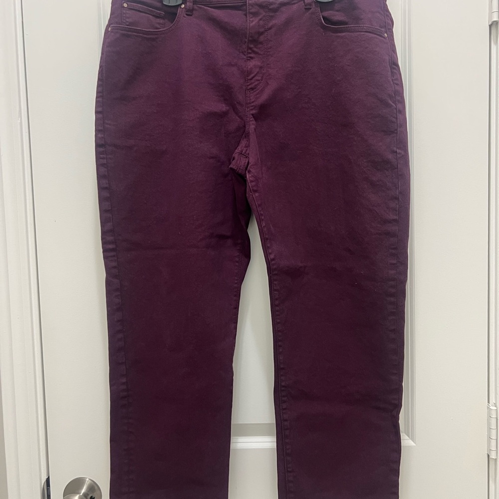NWOT Ann Taylor Straight-Leg Jeans in Deep Plum